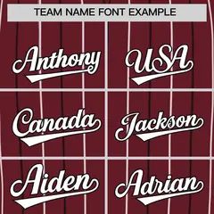 Maroon White and Black Bi-Color Stripes Baseball Jersey 3