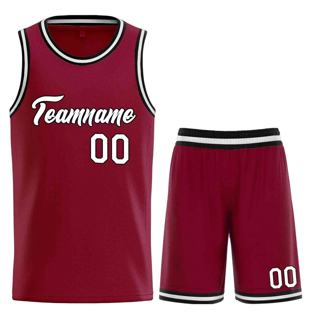 Maroon White-Black Classic Heal Sports Basketball Jersey