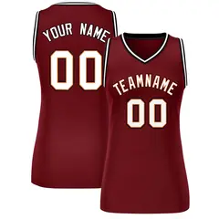 Maroon White-Black Classic Mesh Basketball Jersey for Women