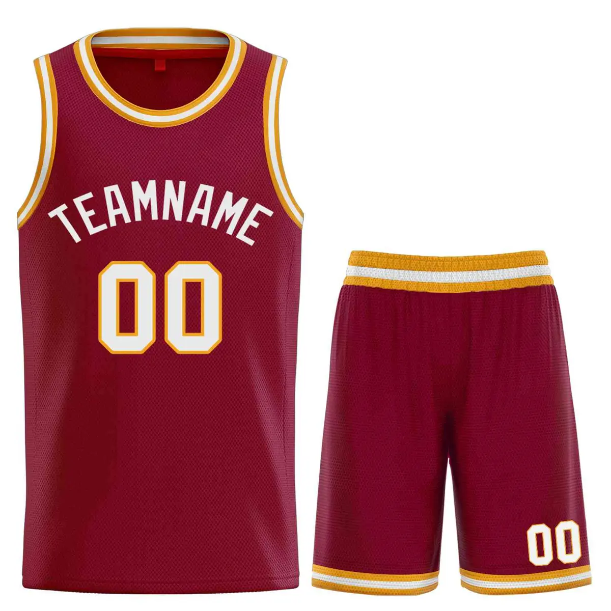 Maroon White Classic Curved Basketball Jersey