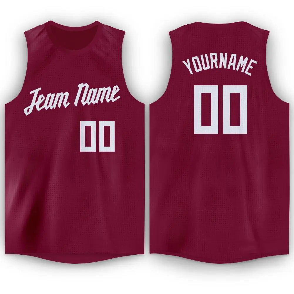 Maroon White Classic Fashion Sportwear Basketball Jersey