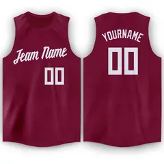 Maroon White Classic Fashion Sportwear Basketball Jersey 1