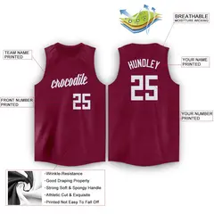 Maroon White Classic Fashion Sportwear Basketball Jersey 2