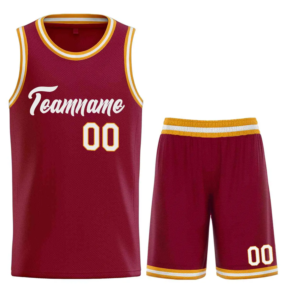 Maroon White Classic Heal Sports Basketball Jersey