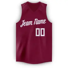 Maroon White Classic Men/Boy Athletic Basketball Jersey 5