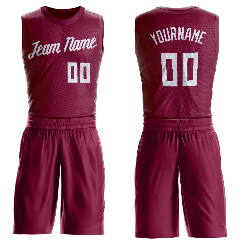 Maroon White Classic Sets Basketball Jersey