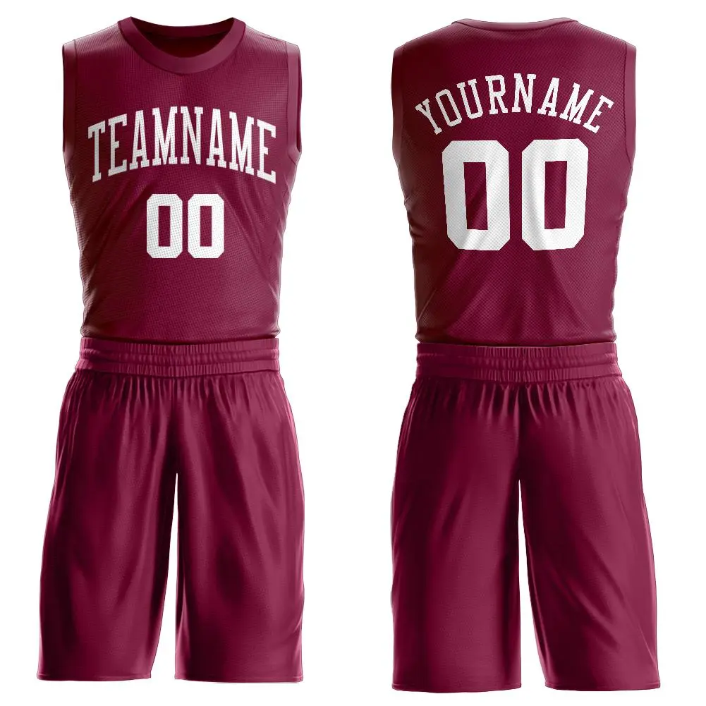 Maroon White Classic Sets Basketball Jersey
