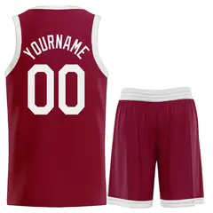 Maroon White Heal Classic Sports Basketball Jersey 2
