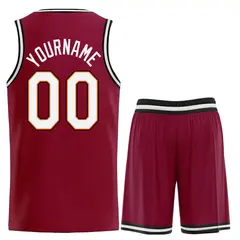 Maroon White-Orange Classic Heal Sports Basketball Jersey 2