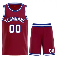 Maroon White-Royal Classic Curved Sets Basketball Jersey