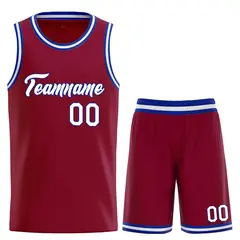 Maroon White-Royal Classic Heal Sports Basketball Jersey