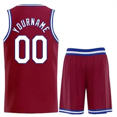 Maroon White-Royal Classic Heal Sports Basketball Jersey 2