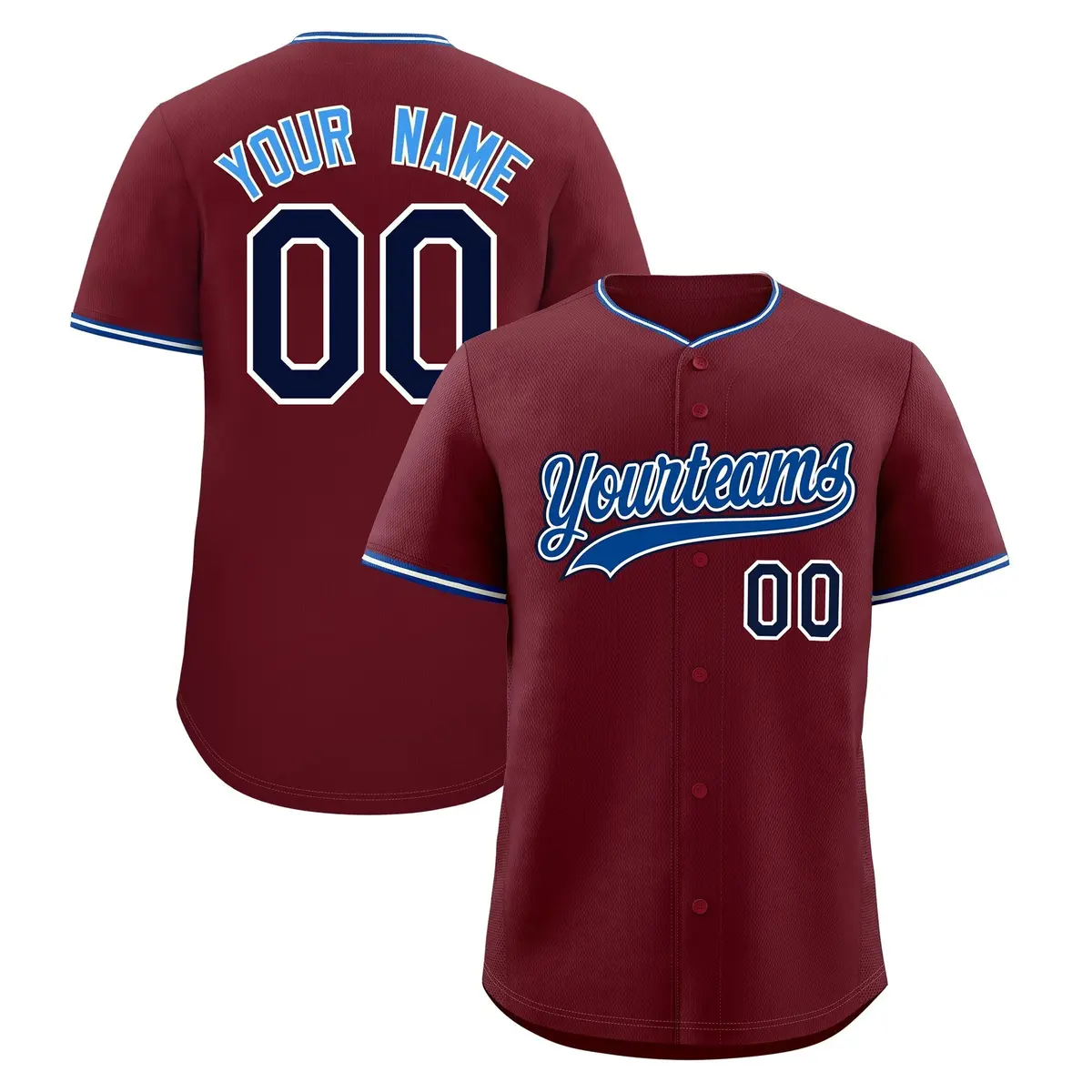 Maroon White Royal Classic Baseball Uniform
