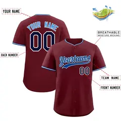 Maroon White Royal Classic Baseball Uniform 2