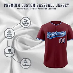 Maroon White Royal Classic Baseball Uniform 3