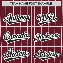 Maroon White Striped Fashion Baseball Jersey 3