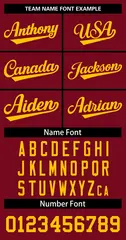 Maroon Yellow Classic Team Basketball Jersey 3