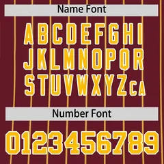 Maroon Yellow Striped Fashion Baseball Jersey 4