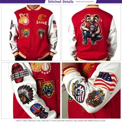 Men's Cotton Blend Varsity Letterman Baseball Jacket 26