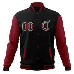 Men's Full-Snap Varsity Letterman Baseball Jacket Coat 13