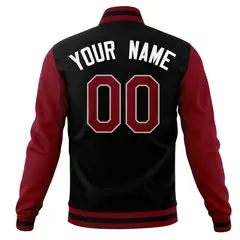 Men's Full-Snap Varsity Letterman Baseball Jacket Coat 14