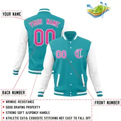 Men's Full-Snap Varsity Letterman Baseball Jacket Coat 36