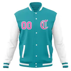Men's Full-Snap Varsity Letterman Baseball Jacket Coat 37