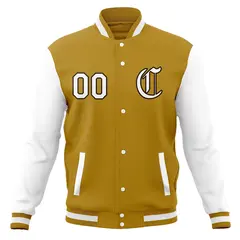 Men's Full-Snap Varsity Letterman Baseball Jacket Coat 45