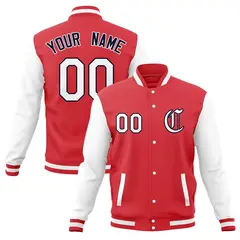 Men's Full-Snap Varsity Letterman Baseball Jacket Coat 49