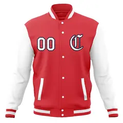 Men's Full-Snap Varsity Letterman Baseball Jacket Coat 53