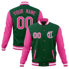 Men's Full-Snap Varsity Letterman Baseball Jacket Coat 57