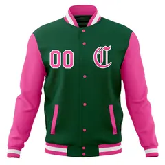 Men's Full-Snap Varsity Letterman Baseball Jacket Coat 61
