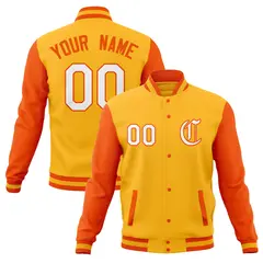 Men's Full-Snap Varsity Letterman Baseball Jacket Coat 73