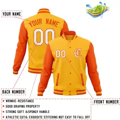 Men's Full-Snap Varsity Letterman Baseball Jacket Coat 76