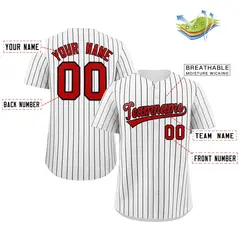 Mens Pinstripe Baseball Jersey Team Sport Uniforms 2