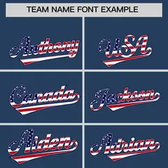 Midnight Blue American Flag Design Baseball Jersey 3
