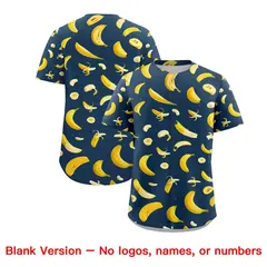 Midnight Blue Banana Graffiti Baseball Jersey 7