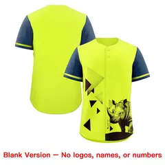 Midnight Blue Fluorescent Green Raptor Series Raglan Hip Hop Baseball Jersey 8