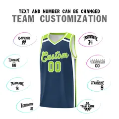 Midnight Blue Neon Green White Charge Series Basketball Jersey 4