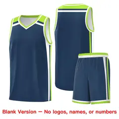 Midnight Blue Neon Green White Charge Series Basketball Jersey 7