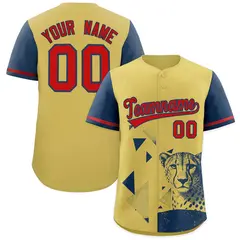 Midnight Blue Old Gold Raptor Series Raglan Baseball Jersey