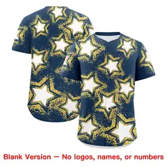 Midnight Blue Star Graffiti Baseball Jersey 9
