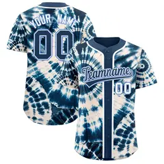 Midnight Blue Tie-Dye Graffiti Pattern Baseball Jersey
