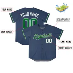 Midnight Blue Vintage Denim Baseball Jersey 4