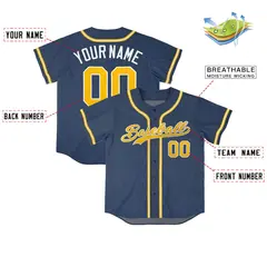 Midnight Blue Vintage Denim Baseball Jersey 4