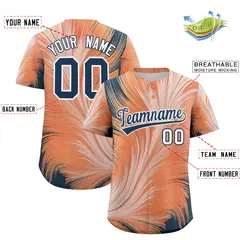 Midnight Blue White Fluid Feather Graffiti Baseball Jersey 2