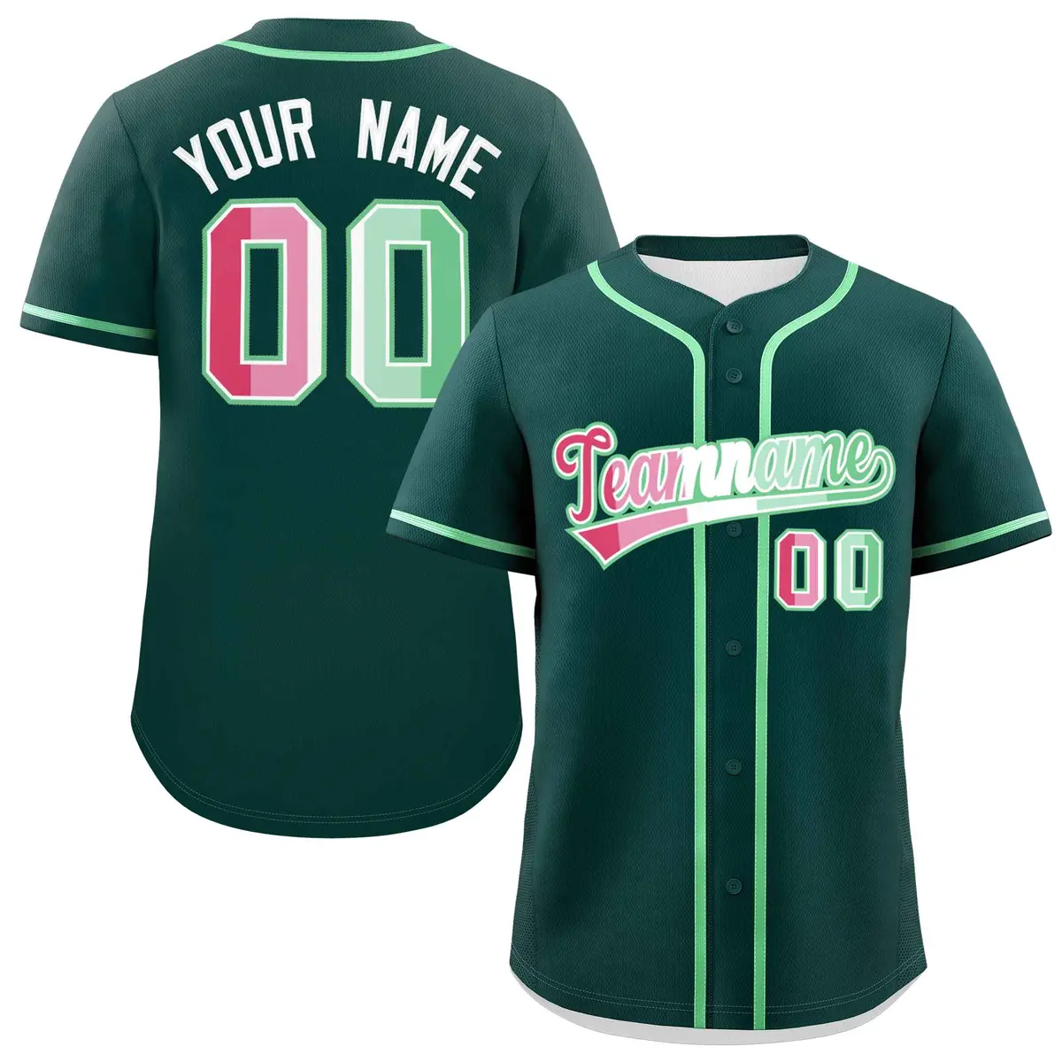 Midnight Green Abrosexual Pride Month Baseball Jersey