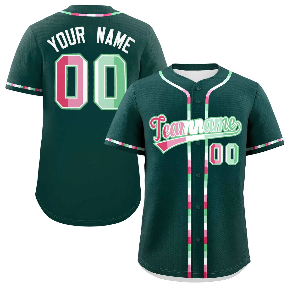 Midnight Green Abrosexual Pride Month Baseball Jersey