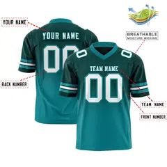 Midnight Green Aqua Gradient Outdoor Flag Football Jersey 2