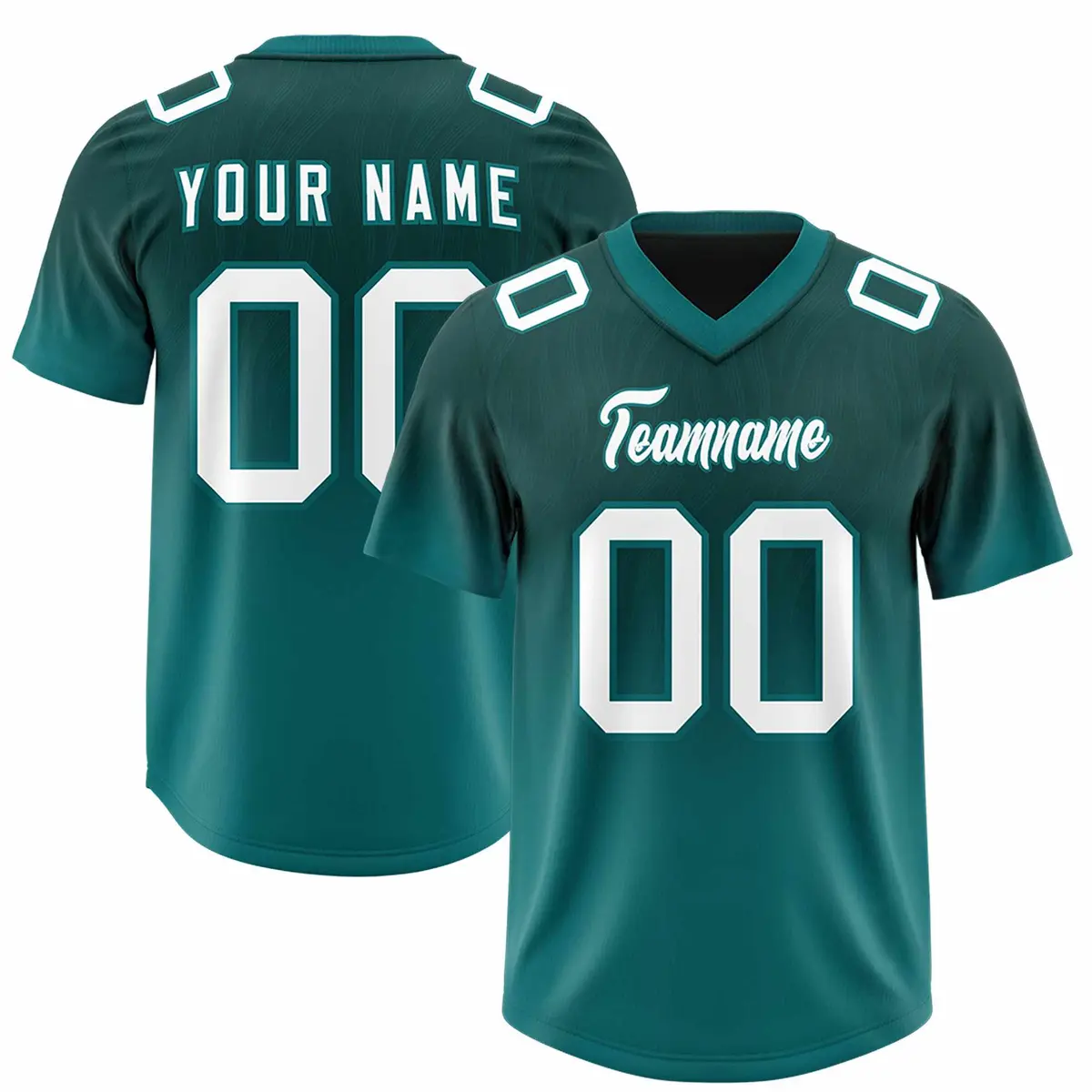 Midnight Green Aqua Gradient Outdoor Football Jersey